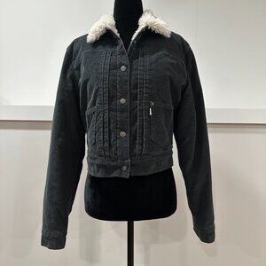 NWOT Levi's Women’s Corduroy Fur Lined Cropped Jacket Coat Size Medium